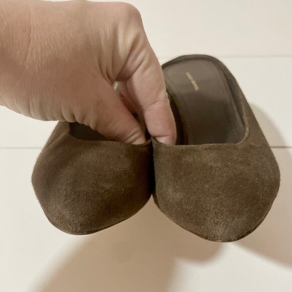 Mansur Gavriel Suede Slides Mules Heel Slipper Slip On Shoes Pumps Brown sz 37 - Picture 5 of 9
